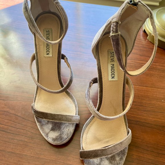 Steve Madden Velvet Strap Stiletto Heels - Size 8.5 - Picture 5 of 7